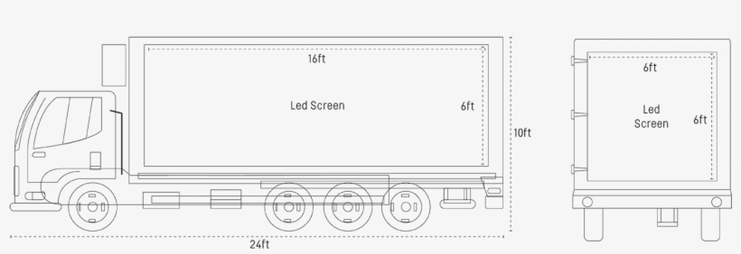 Box Led Truck - Diagram, transparent png download