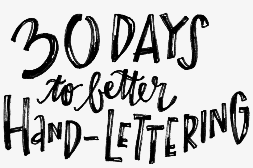 Clipart Black And White For Free Download - Lettering, transparent png download