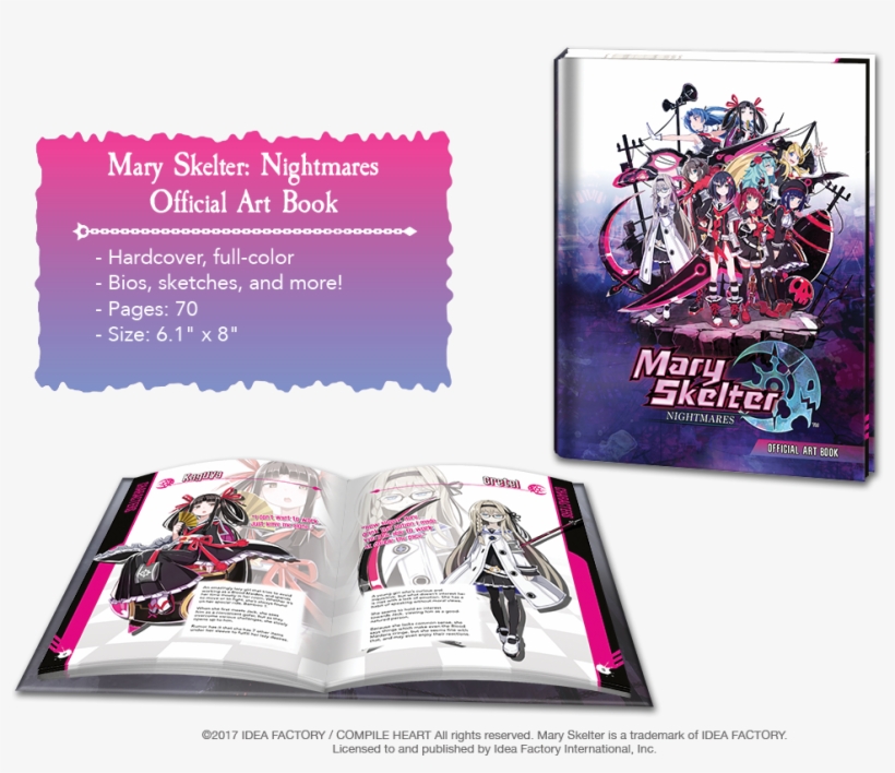 Nightmares Official Art Book - Compile Heart Kangokutou Mary Skelter [limited Edition], transparent png download