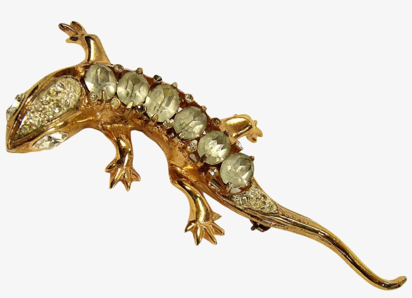 Vintage Coro Craft Sterling Silver Lizard Brooch Lizards - Alligator Lizard, transparent png download