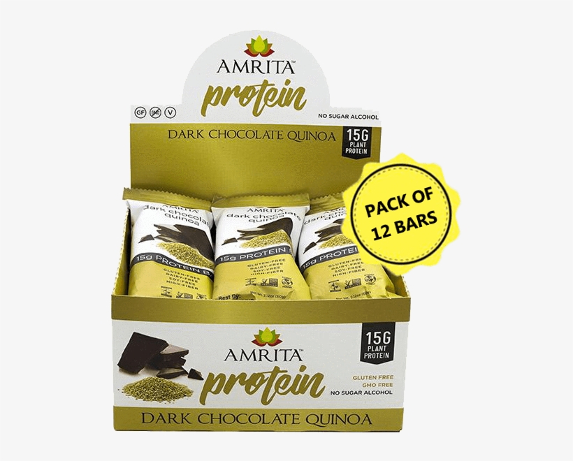 Amrita High Protein Dark Chocolate Quinoa Bars - Protein Bar, transparent png download