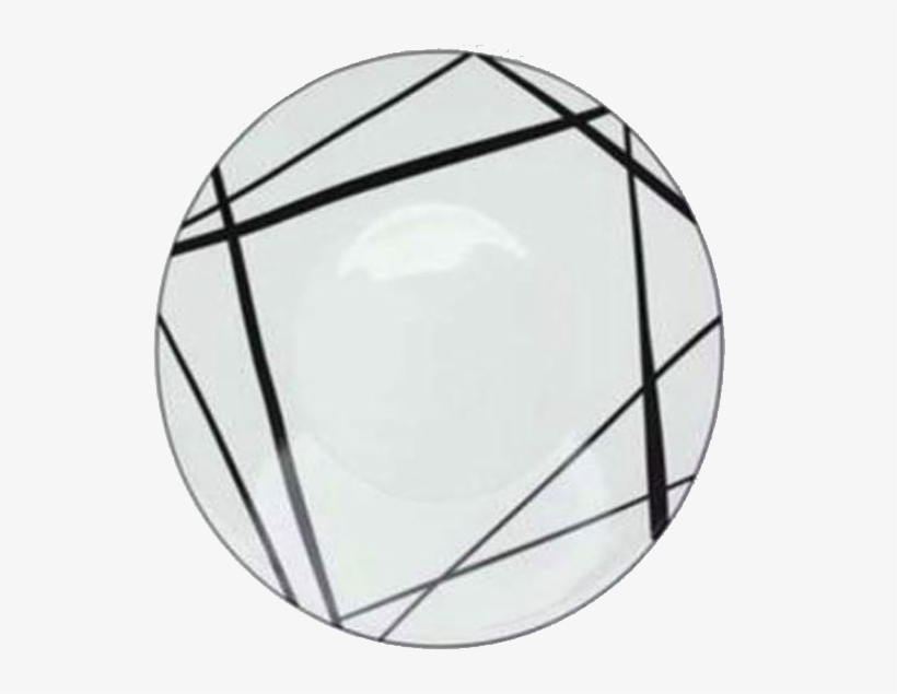 White W/ Black Stripes Dinner Plate - Circle, transparent png download