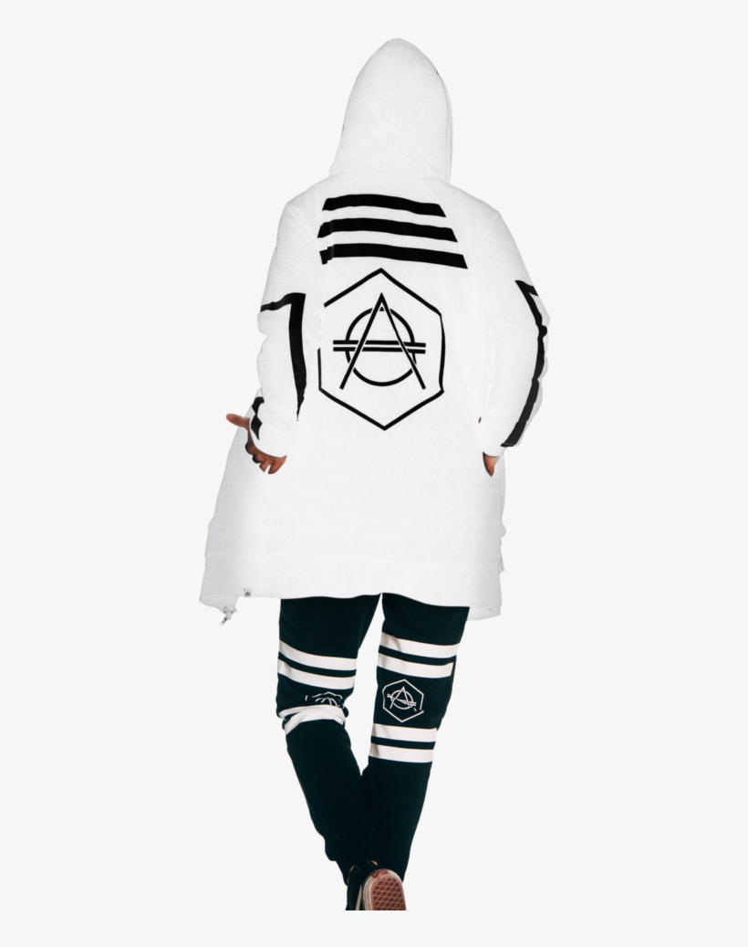 Tape Hooded Jacket White - Jacket, transparent png download