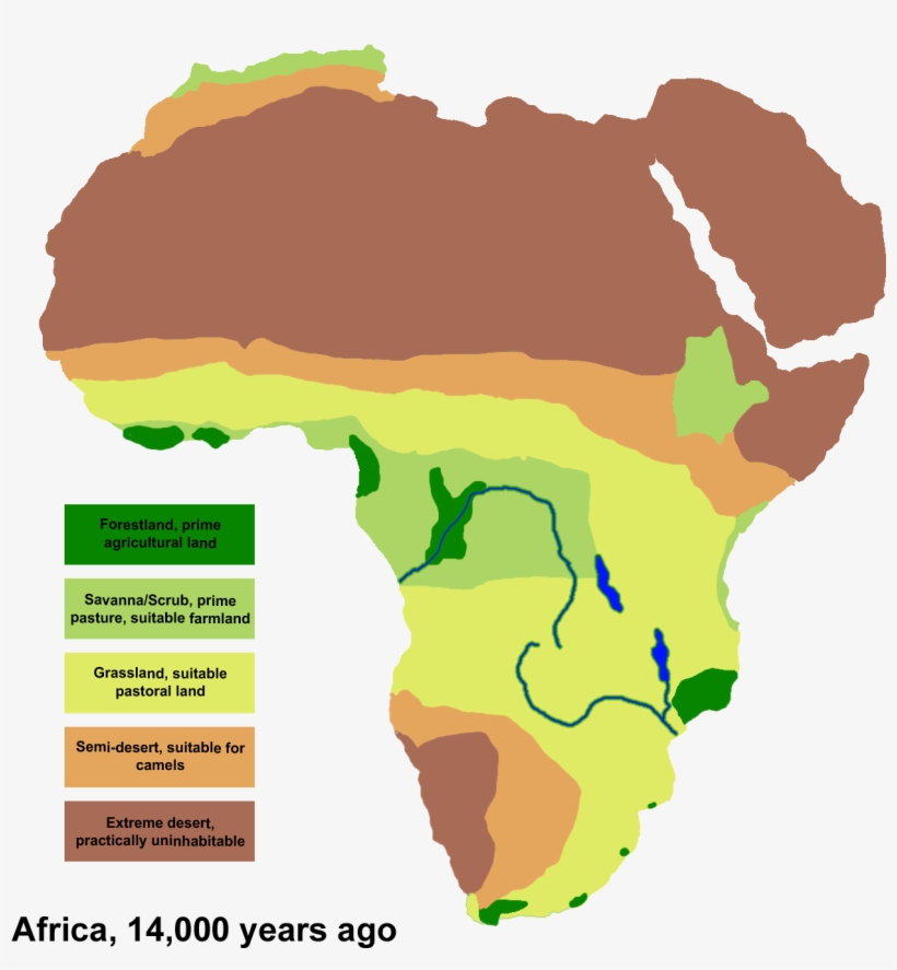Africa Climate 14000bp - Conflicts In Africa Map, transparent png download