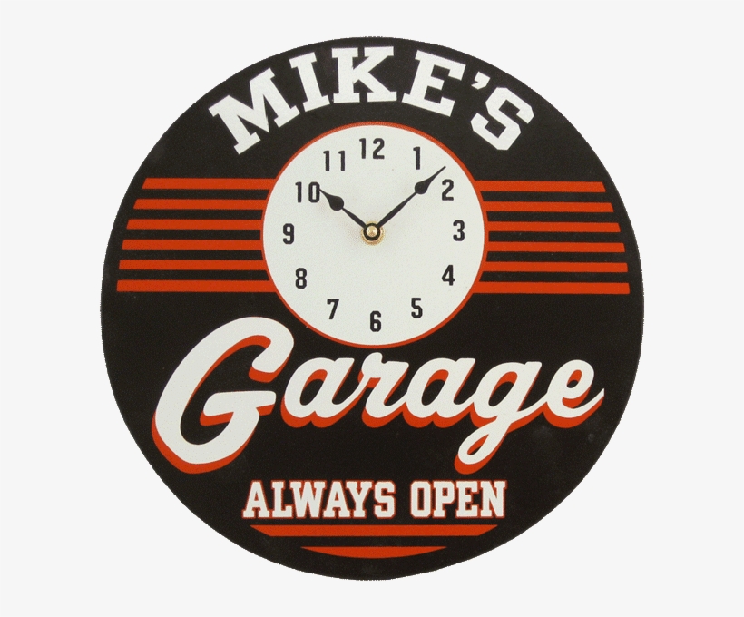 Know A Guy Who Tends To Lose Track Of Time Whenever - Vintage Garage Signs Personalized Clock, transparent png download