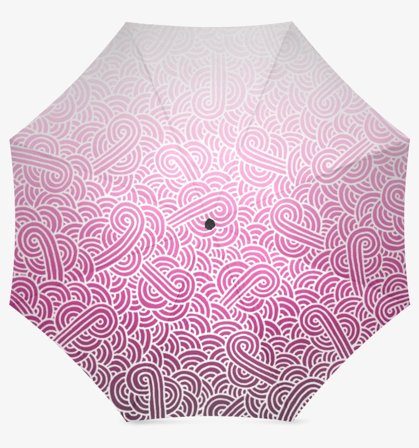 Ombre Pink And White Swirls Zentangle Foldable Umbrella - Ombre Blue And White Swirls Doodles Backpack, transparent png download