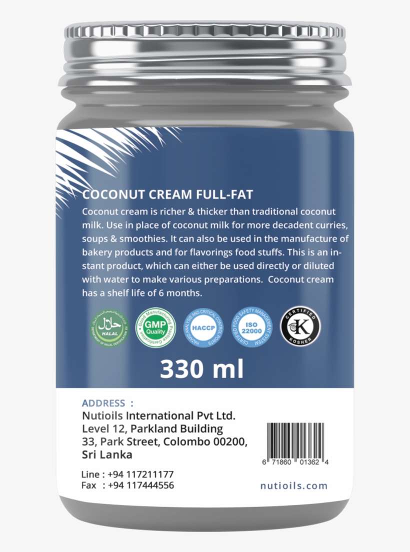 Creamed Coconut Is A Coconut Product - Bottle, transparent png download