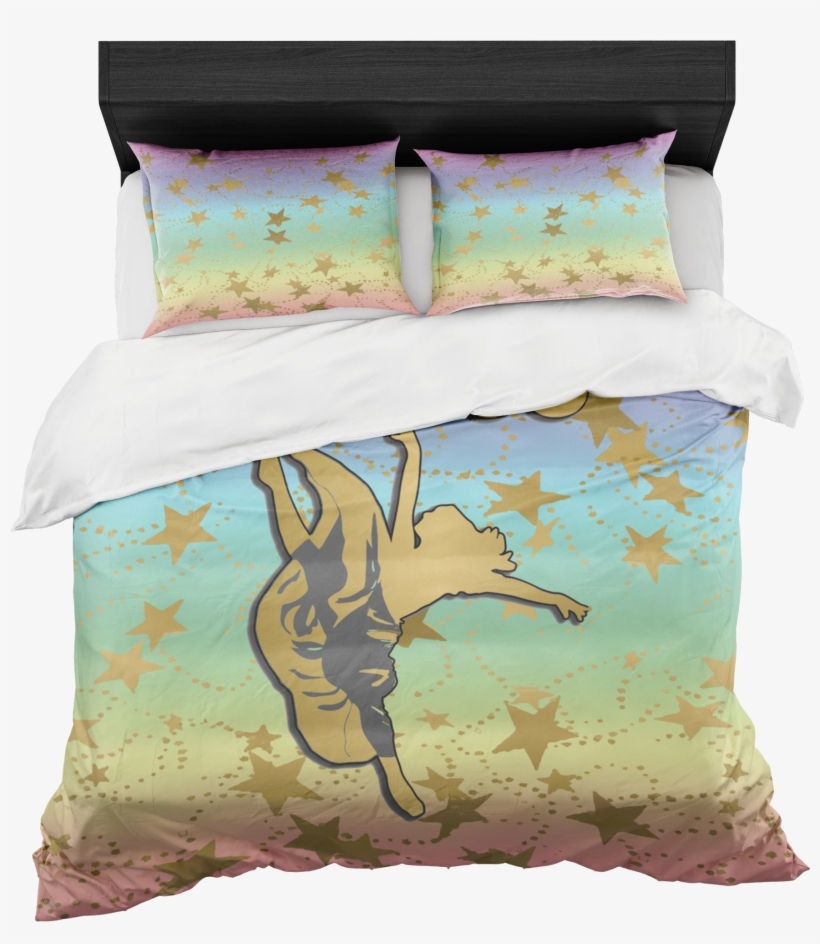 Dancer Silhouette In Gold And Rainbow Gradient With - Gold Pineapple Bedding, transparent png download