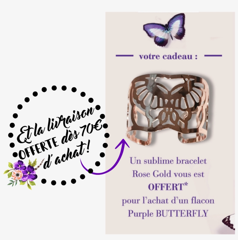 Qu'un Bracelet Rose Gold Est Offert Pour L'achat Du - Moths And Butterflies, transparent png download