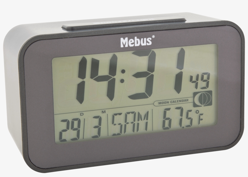 Radio Alarm Clock Digital, Moon Phase, Black Mebus - Mebus Wecker PNG ...