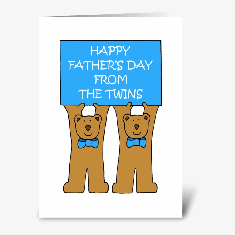 Happy Father's Day From The Twins - Late Father's Day Cute Puppy. Card, transparent png download