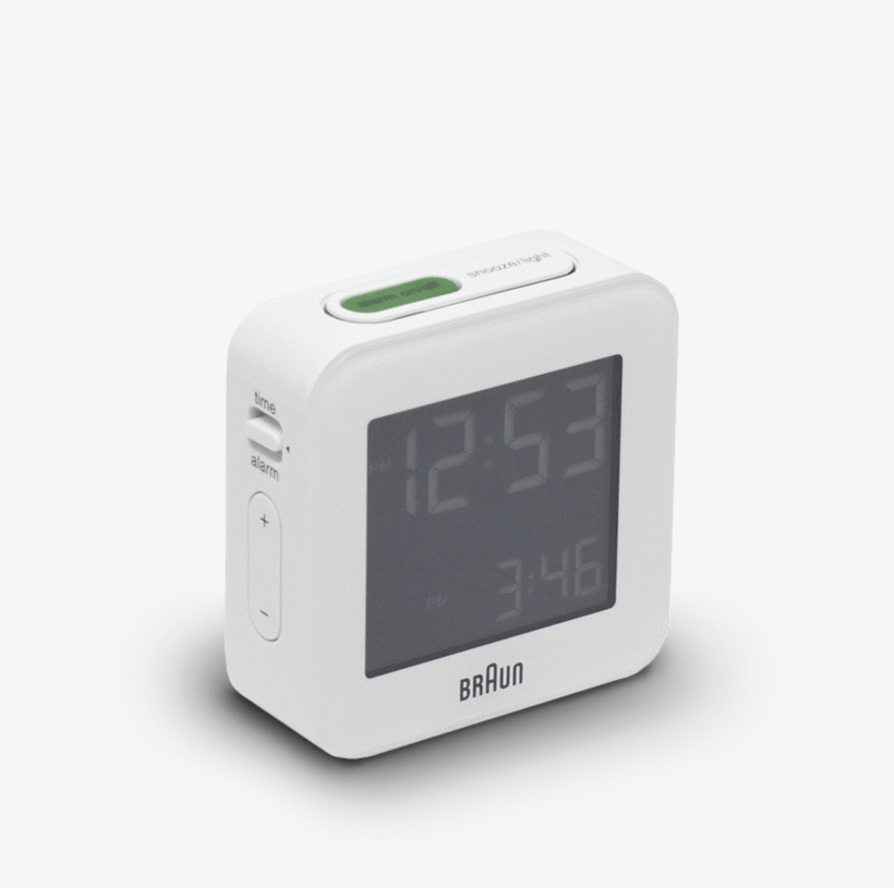 Braun Digital Lcd Alarm Clock In White - Braun Digital Lcd Alarm Clock, transparent png download