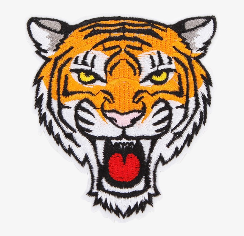 Bij Kiki Iron-on Patch Tiger Face - Prym Iron On Embroidered Motif Applique Tiger's Head, transparent png download