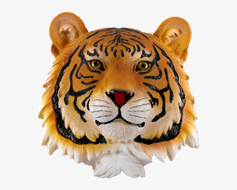 Tiger Face Figurine - Yellow Tiger Head Wall Art Figurine Hanging, transparent png download