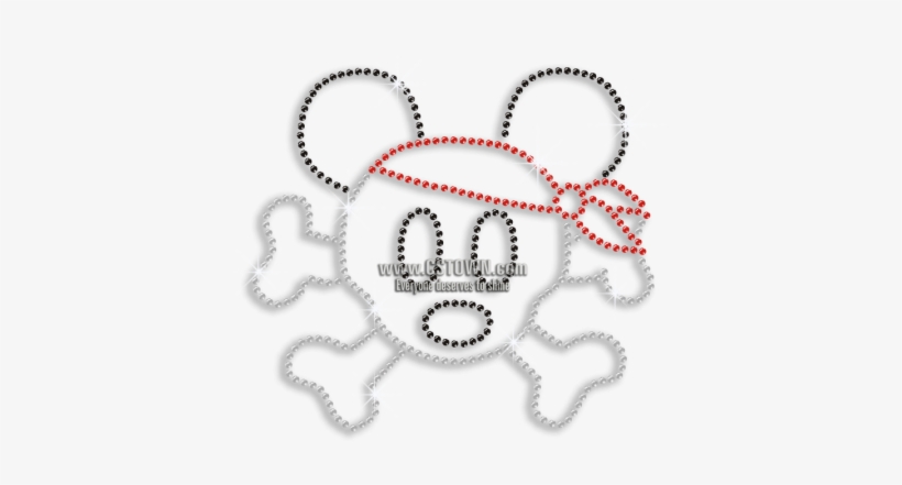 Cute Pirate Skull Iron-on Rhinestone Transfer - Iron On Rhinestone Transfer, transparent png download