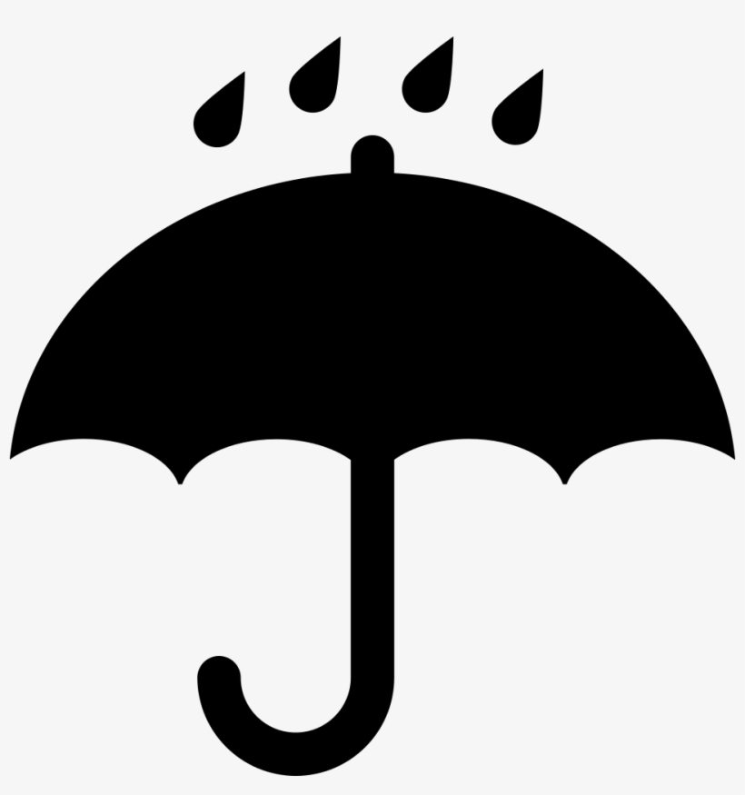 Black Opened Umbrella Symbol With Rain Drops Falling - Хранить В Сухом Месте, transparent png download