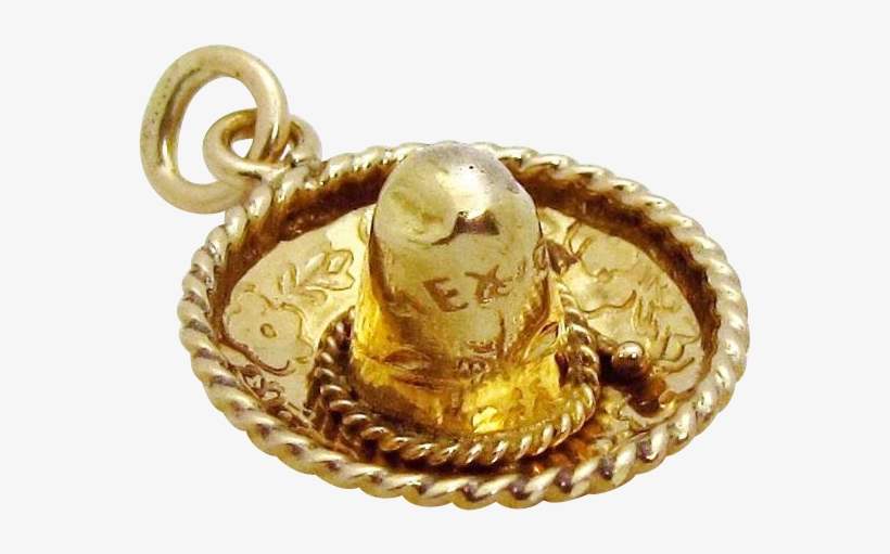 Vintage 14k Gold 3d Mexico *sombrero* Mexican Hat Charm - Locket, transparent png download