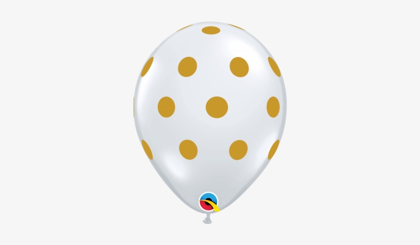 11" Big Polka Dots Clear W/ Gold Ink 50ct - Qualatex Q-lite Assorted 5 Pack, transparent png download