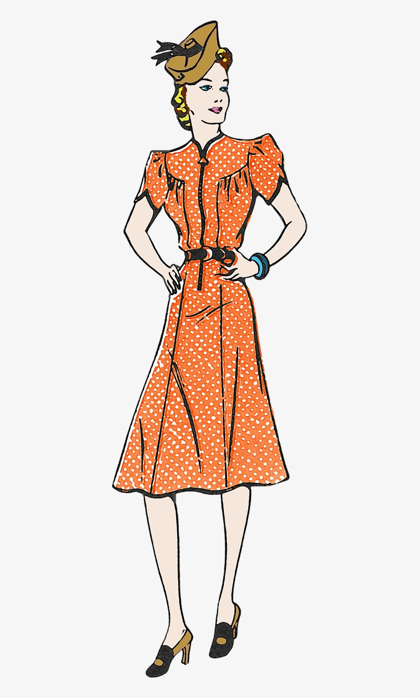 Woman In Orange Polka Dot Dress Png - Iron Will & Ambition And Success, transparent png download