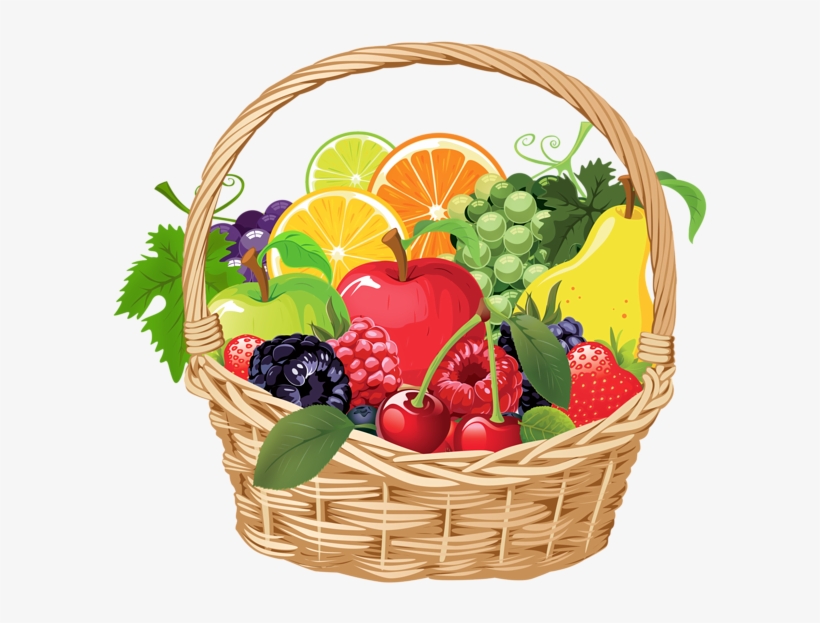 Fruit Basket Png Vector Clipart - Fruit Basket Vector Png, transparent png download
