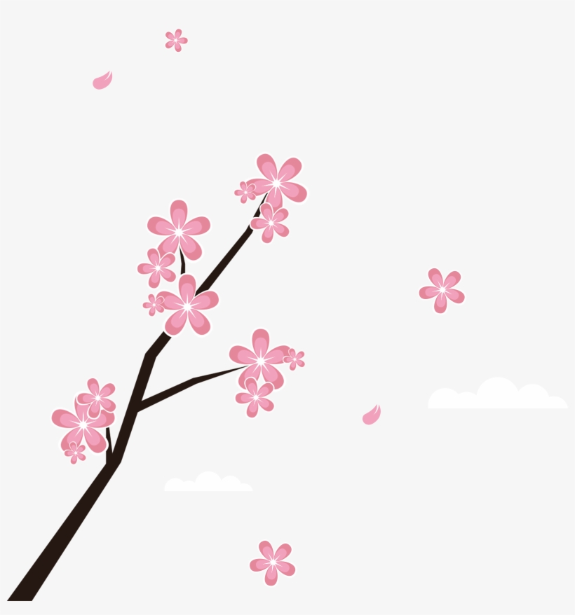 Japan Blossom Branches And Petals Transprent Png - Petal, transparent png download