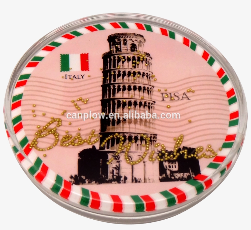 Custom Italy The Leaning Tower Of Pisa Resin Best Selling - Famous Italy The Leaning Tower Of Pisa Vintage Calligraphic, transparent png download