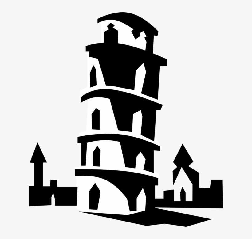 Vector Illustration Of Leaning Tower Of Pisa Campanile - Italy Clip Art, transparent png download