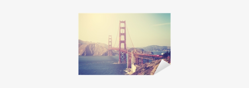 Vintage Toned Picture Of The Golden Gate Bridge Sticker - Vintage Golden Gate Bridge Greeting Card, transparent png download