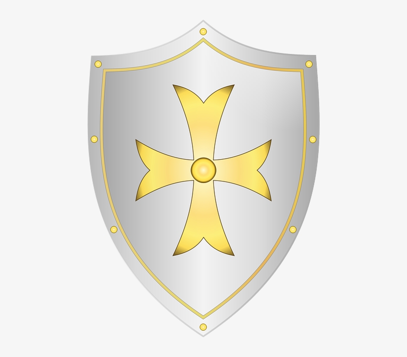 Shield, Medieval, Knight, Cross, Battle, Weapon - Shield, transparent png download