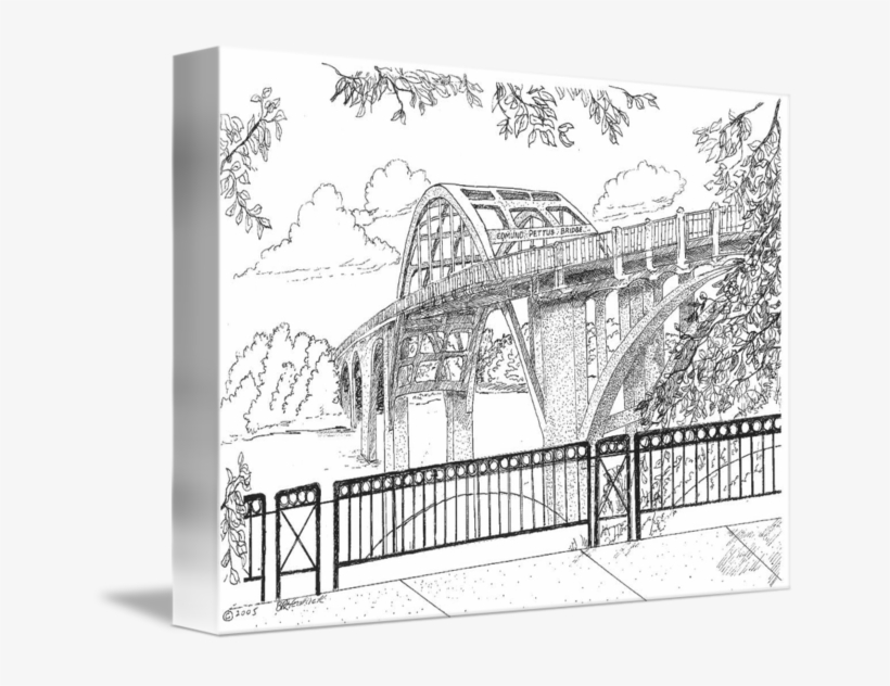 Edmund Pettus Bridge Selma Alabama By Barney Hedrick - Edmund Pettus Bridge, transparent png download