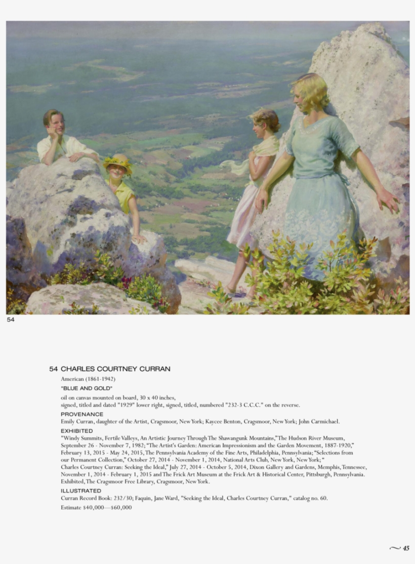 54 54 Charles Courtney Curran American 1861-1942 Blue - Artist, transparent png download