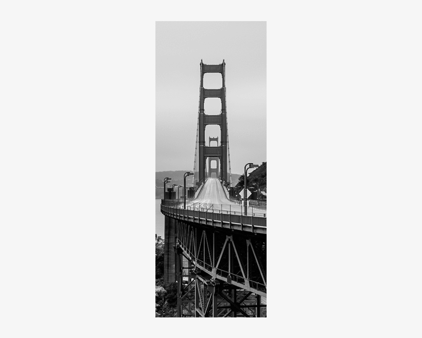 Black And White Golden Gate Bridge Door Mural Buildings - Golden Gate Bridge, transparent png download
