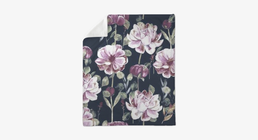 Seamless Hand Illustrated Floral Patter With Peony - Watercolor Painting, transparent png download