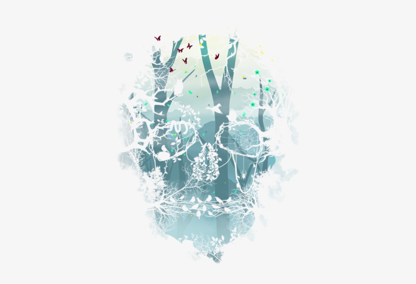 Dark Forest Skull - Skull, transparent png download