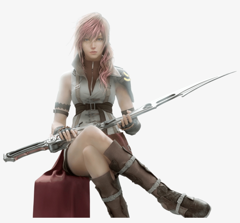 Final Fantasy Sitting - Lightning Final Fantasy Png, transparent png download