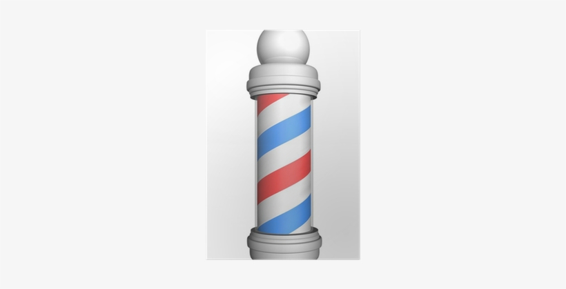 Old-fashioned Barber Pole With Red, White, And Blue - Barbershop, transparent png download