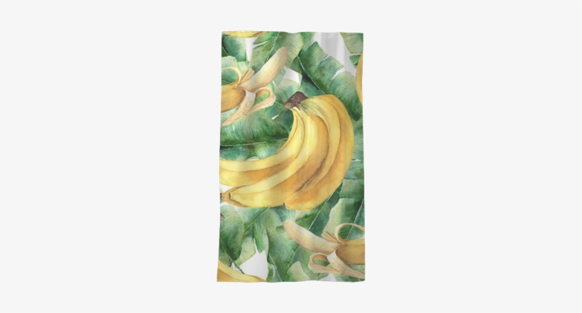 Watercolor Banana Tropical Pattern - Peel, transparent png download