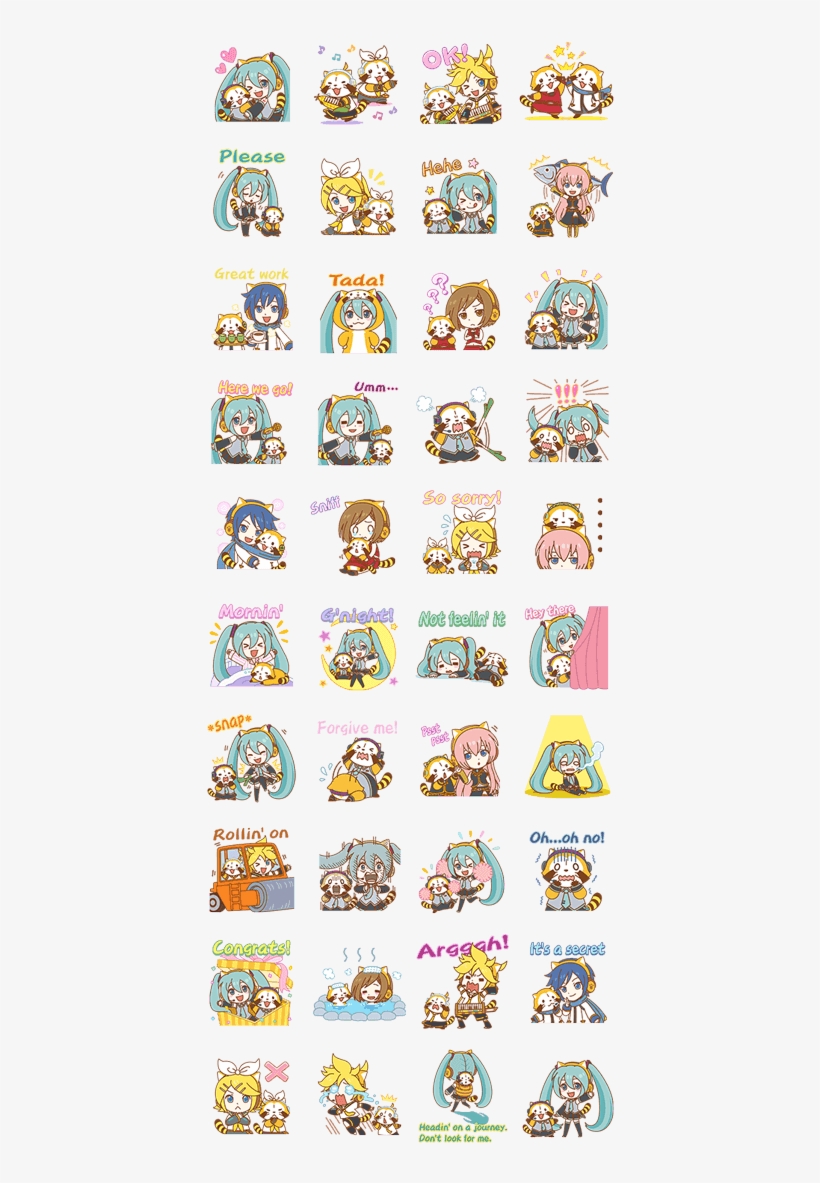 Hatsume Miku × Rascal - Sticker, transparent png download