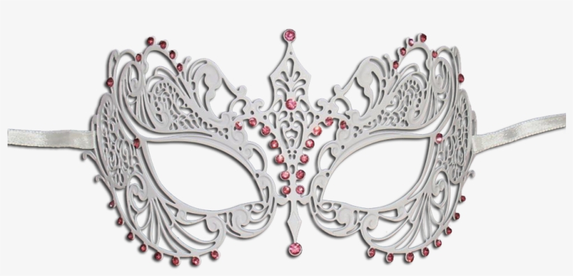 White Series Laser Cut Metal Venetian Pretty Masquerade - Luxury Mask Women's Laser Cut Metal Venetian Pretty, transparent png download