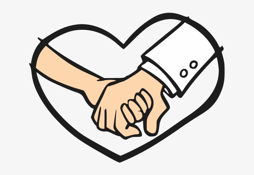 Cartoon Holding Hands - Holding Hands Cartoon, transparent png download