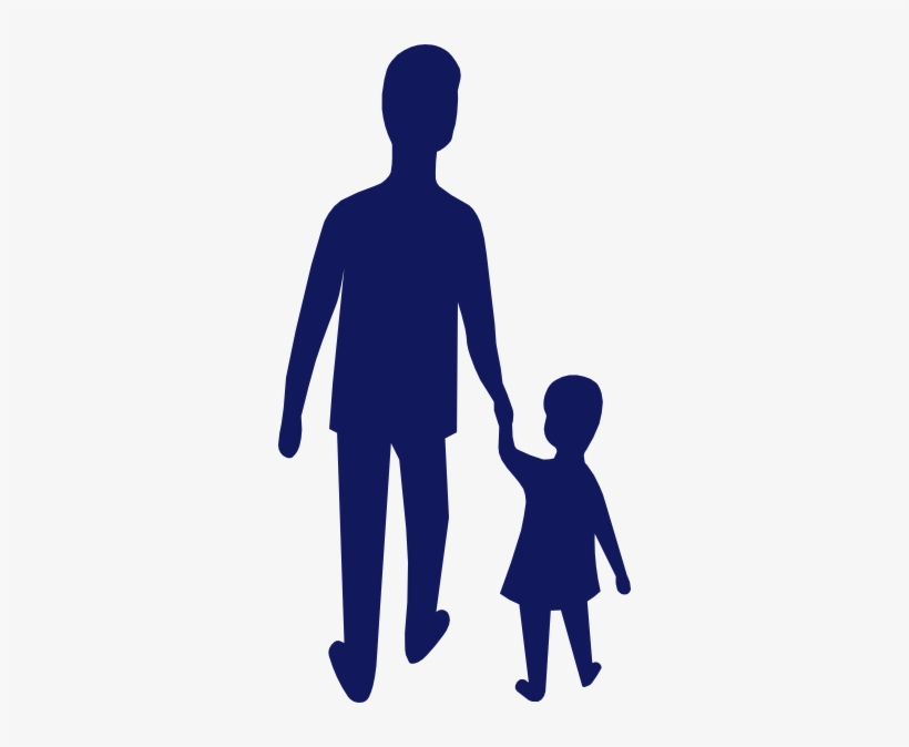 How To Set Use Blue Adult Child Holding Hands Clipart, transparent png download