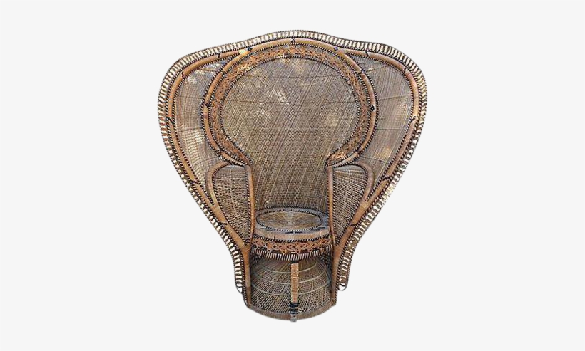 King Throne Wicker Peacock Chair - Chair, transparent png download