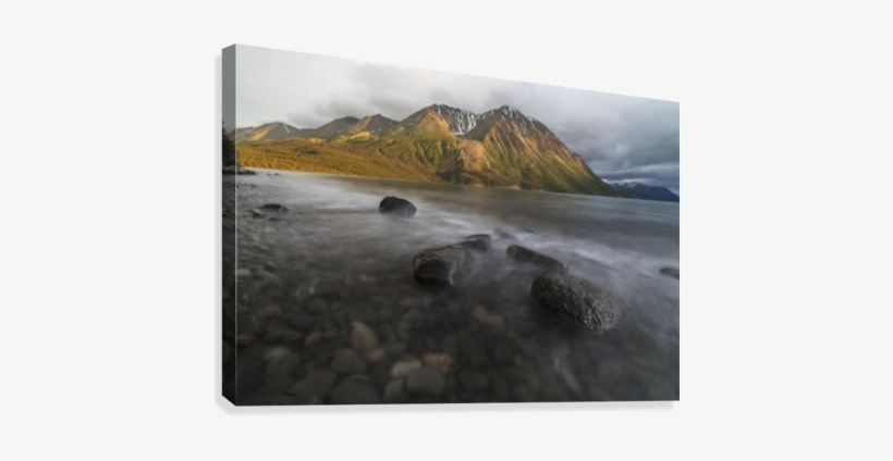 Long Exposure Of Kathleen Lake Washing Over The Rocks - Printscapes Wall Art: 18" X 12" Canvas Print With Black, transparent png download