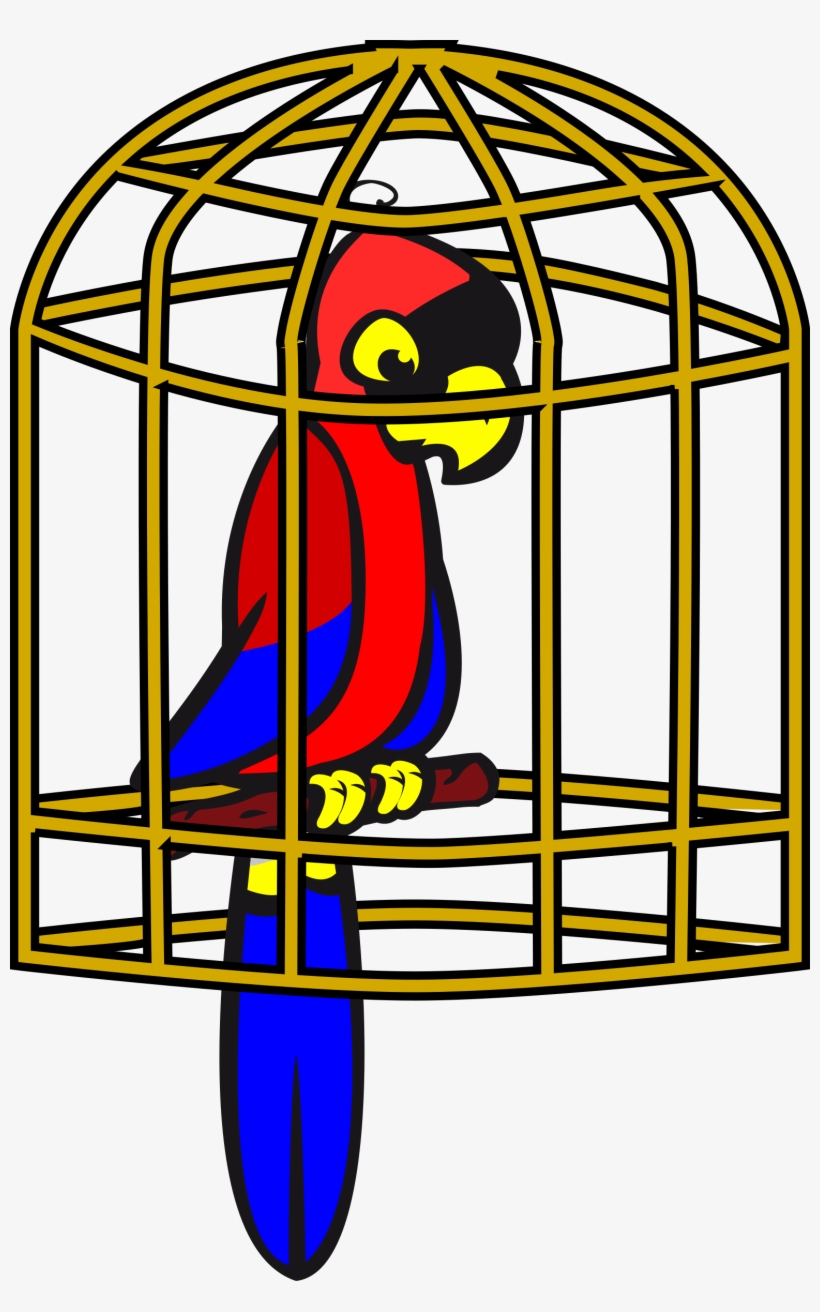 Macaw Clipart Pet Bird - Bird In Cage Clipart, transparent png download