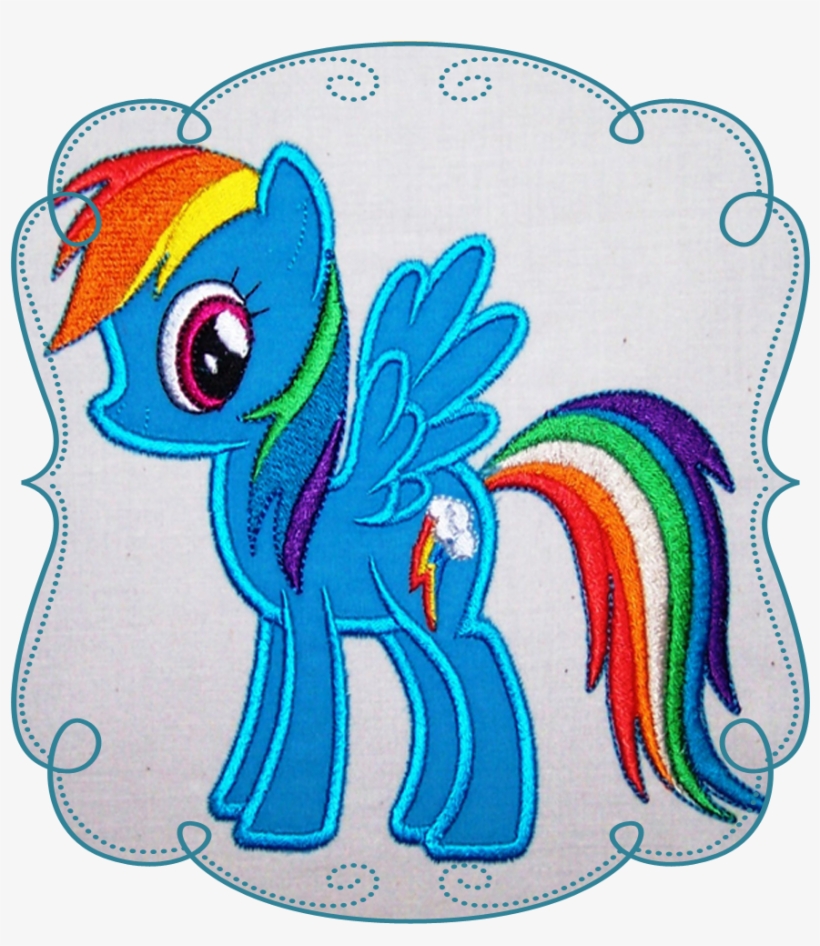 Blue Rainbow Pony - Embroidery, transparent png download