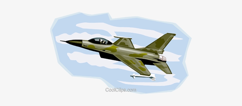 Fighter Jet, F16 Royalty Free Vector Clip Art Illustration - Military, transparent png download