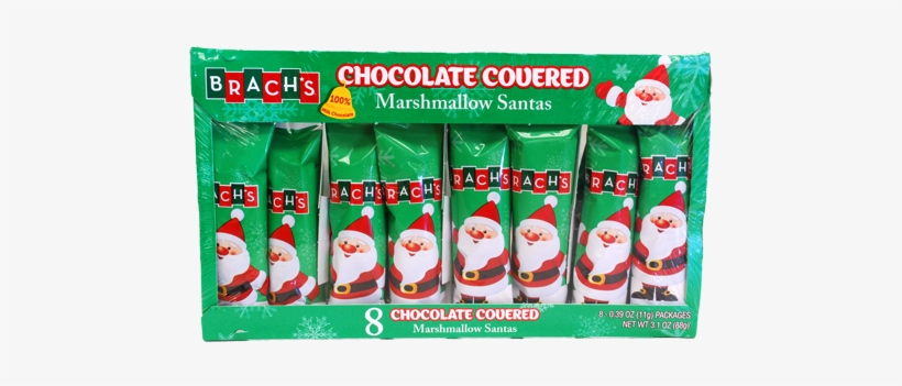 Brach's Chocolate Covered Marshmallow Santas - Chocolate Covered Marshmallow Candy, transparent png download