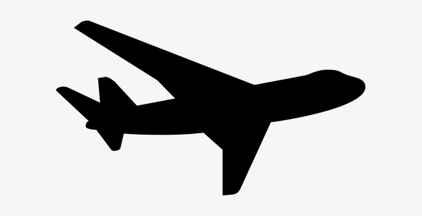 Airplane Jet Silhouette Flight Aircraft Av - Airplane Silhouette Png, transparent png download