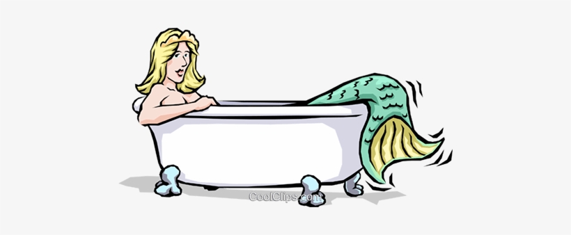 Mermaid In The Bathtub Royalty Free Vector Clip Art - Clip Art, transparent png download