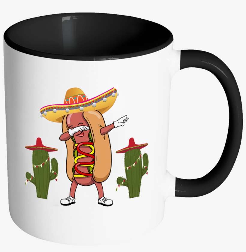 Dabbing Hotdog Cactus Sombrero - Mug, transparent png download